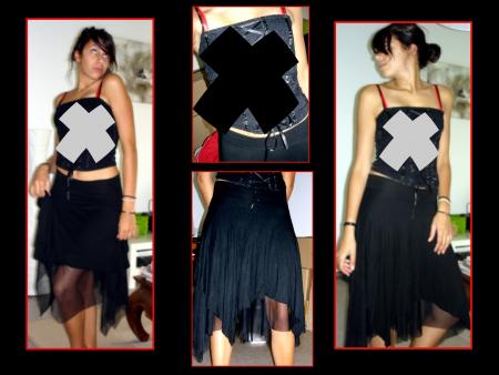 Jupe Noire avec Voiles Noirs
